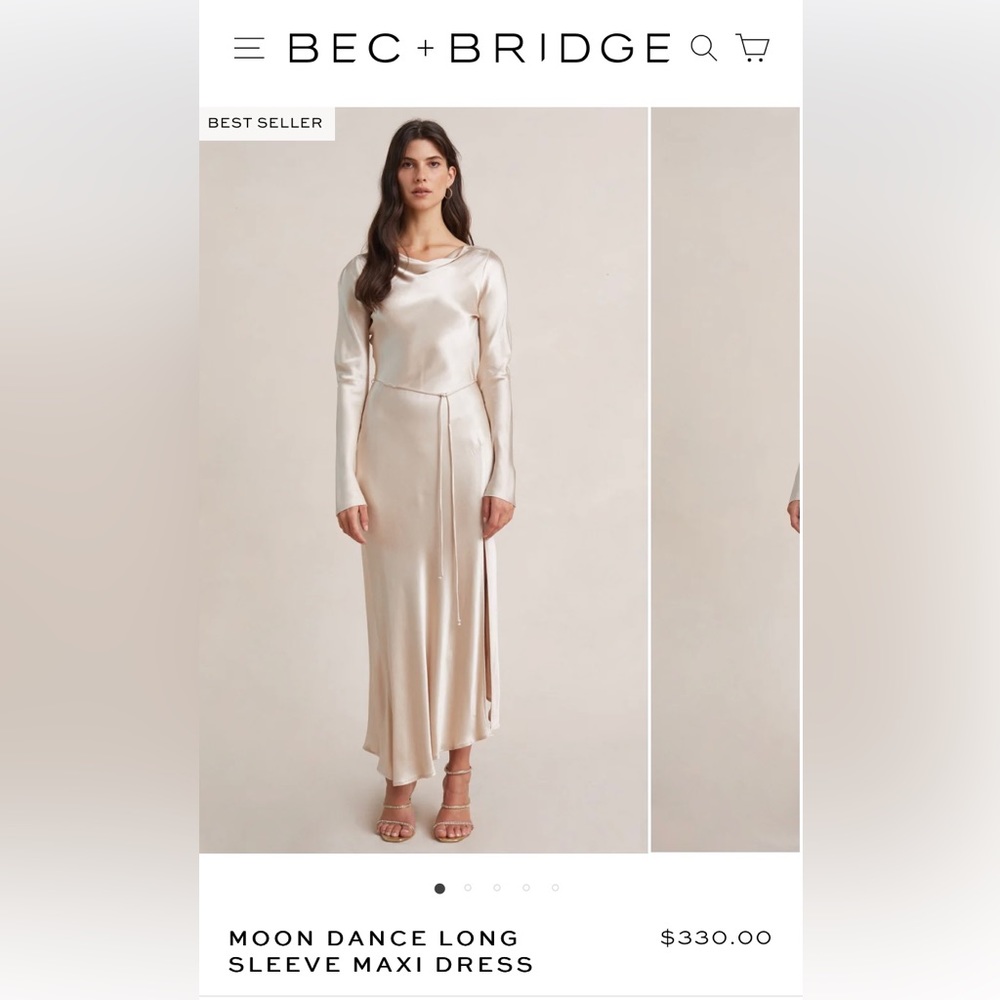 Bec & Bridge long sleeve wedding dress. Beautiful champagne color. US size 4.